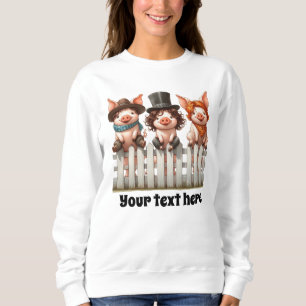 Cute pig lovers customisable sweatshirt
