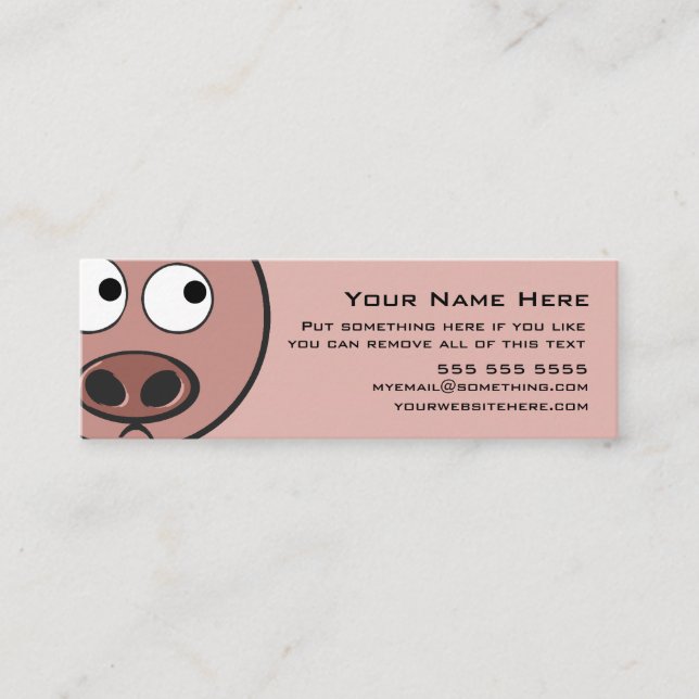 Cute Pig Mini Business Card (Front)