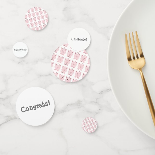 Cute Pig Pattern Confetti (Group)