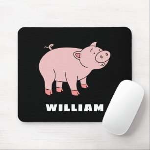 Cute Pig Personalized Custom Name Back To School Mouse Mat