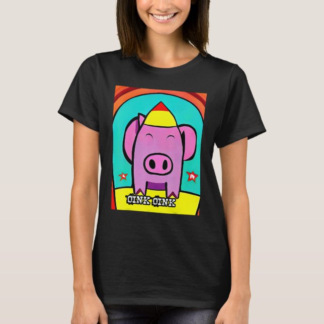 Cute Pig Piggie Oink Oink 15 T-Shirt (Front)