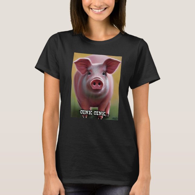 Cute Pig Piggie Oink Oink  18 T-Shirt (Front)