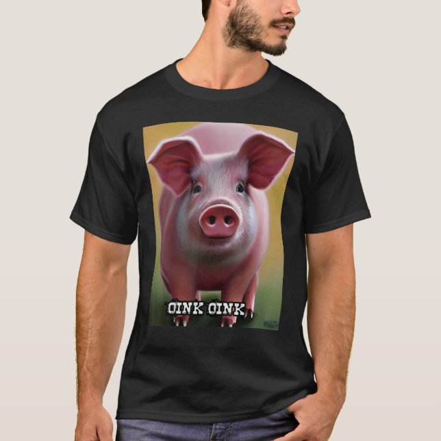 Cute Pig Piggie Oink Oink 19 T-Shirt (Front)