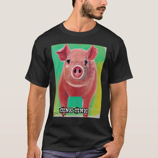 Cute Pig Piggie Oink Oink 26 T-Shirt (Front)