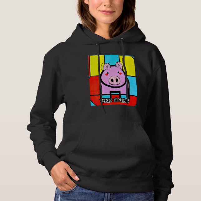 Cute Pig Piggie Oink Oink 43 Hoodie (Front)