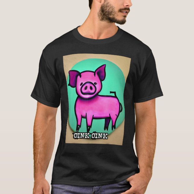 Cute Pig Piggie Oink Oink 44 T-Shirt (Front)