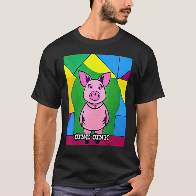 Cute Pig Piggie Oink Oink 46 T-Shirt (Front)