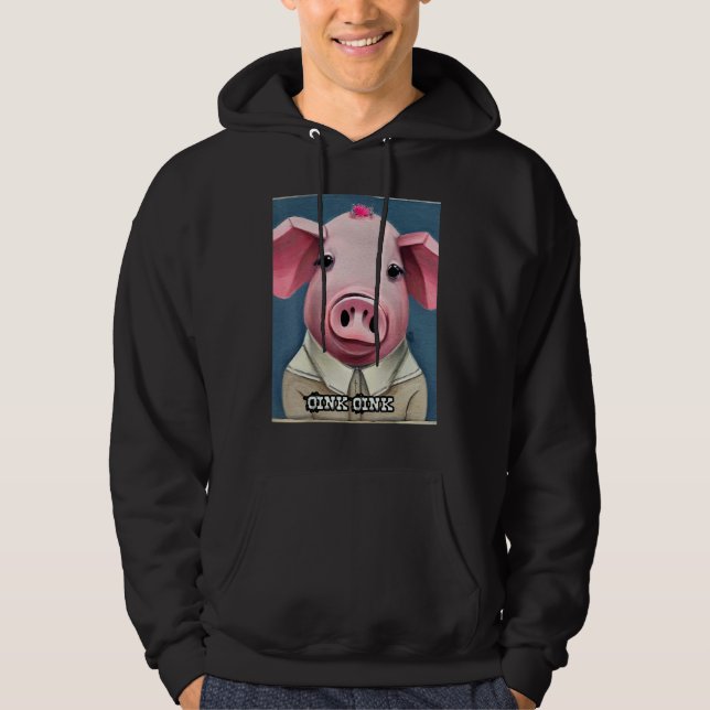 Cute Pig Piggie Oink Oink 52 Hoodie (Front)