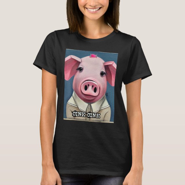 Cute Pig Piggie Oink Oink 52 T-Shirt (Front)