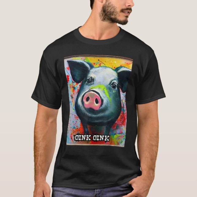 Cute Pig Piggie Oink Oink 61 T-Shirt (Front)