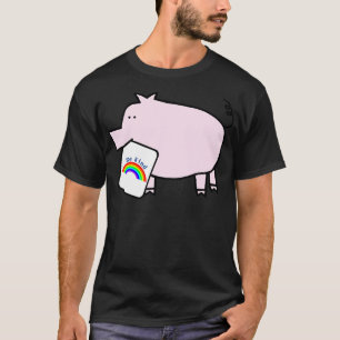 Cute Pig Says Be Kind With a Rainbow T-Shirt
