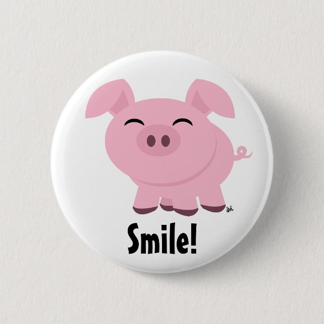 Cute Pig Smile Button (Front)