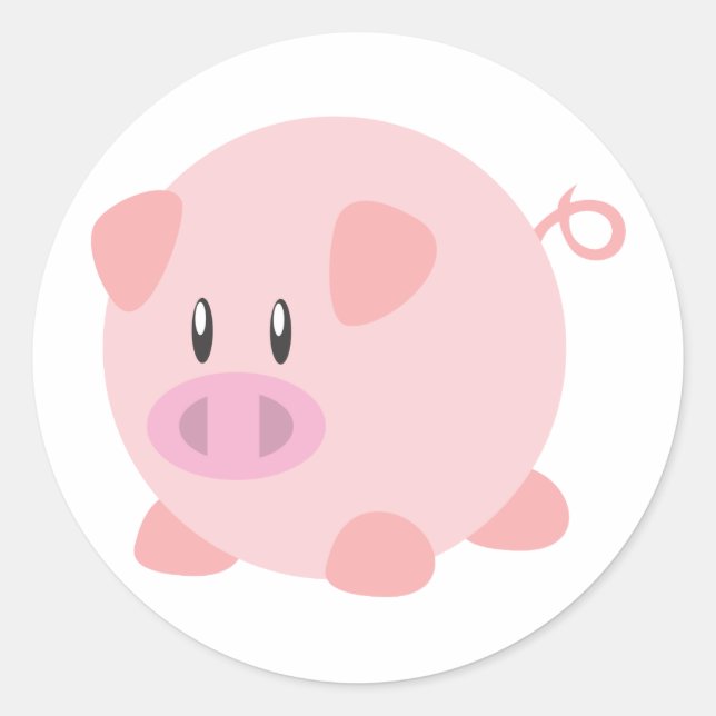 Cute Pig T Shirt, Shirts, Pig Gifts, Art, Posters Classic Round Sticker (Front)