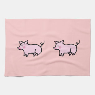 Cute pig tea towel