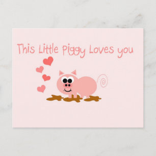 Cute Pig Valentine's Day Postcard