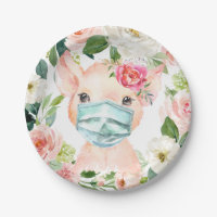 Cute Pig Wearing Protective Mask - Baby Shower