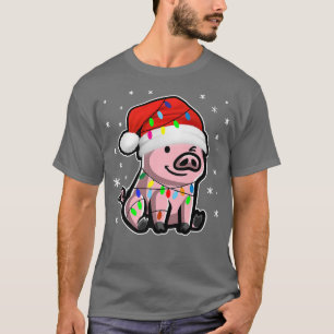 Cute Pig with Christmas Lights for Pig Lovers Cost T-Shirt