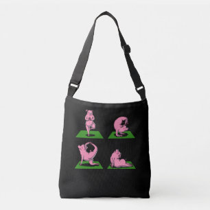 Cute Pig Yoga Poses Funny Farm Animals Crossbody Bag