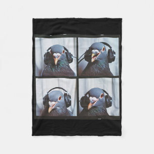 Cute Pigeon Face Autism Sensory Bird Autistic Pige Fleece Blanket