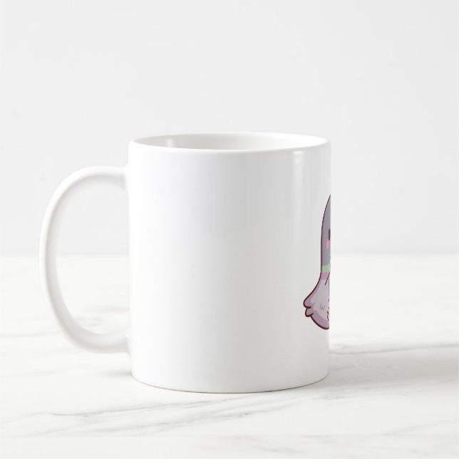 Cute Pigeon Loves Potato Chips And Boba Tea Coffee Mug (Left)