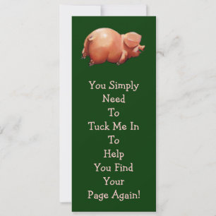 Cute Piggy BOOK MARK: Original Art: Rhyme