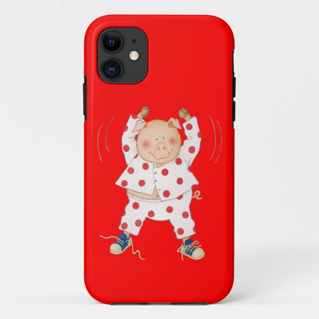 Cute Piggy Exercising Case-Mate iPhone Case (Back)