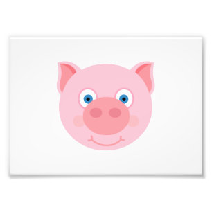 Cute piggy face photo print