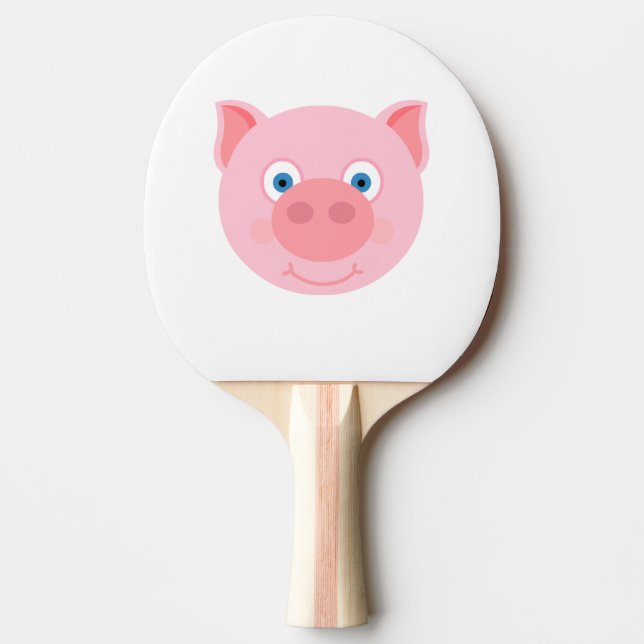 Cute piggy face ping pong paddle (Front)