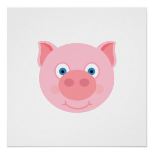 Cute piggy face poster