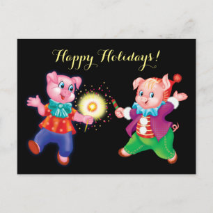 cute piggy postcard