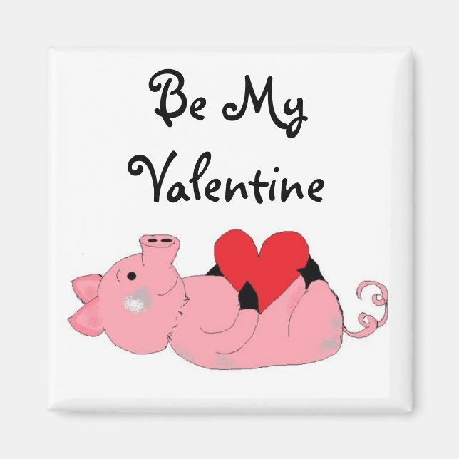 Cute Piggy Valentine Magnet (Front)