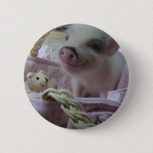 Cute Piglet 6 Cm Round Badge