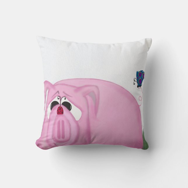 Cute Piglet Chumley And Beautiful Friends Cushion (Front)