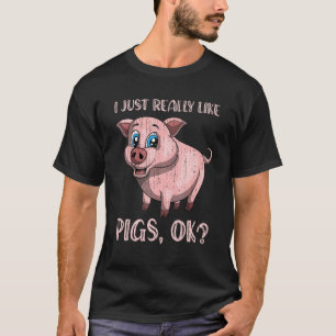Cute Piglet Farm Animal Farmer Farming Pig T-Shirt