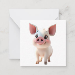 Cute Piglet Note Card
