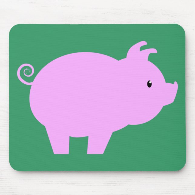 Cute Piglet Silhouette Mouse Mat (Front)