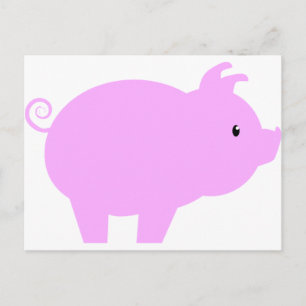 Cute Piglet Silhouette Postcard