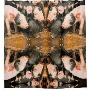 Cute piglets shower curtain