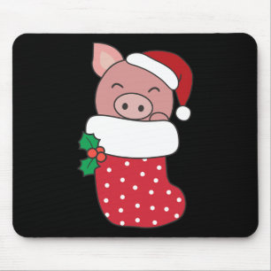 Cute Pigs In Christmas Stockings For Christmas Pig Mouse Mat