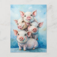 Cute Pigs Sending Happiness