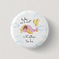 Cute Pilot Bear Airplane Mother To Be Baby Shower