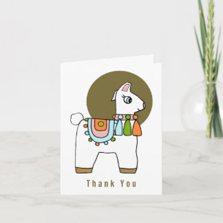 Cute pinata llama baby shower thank you card