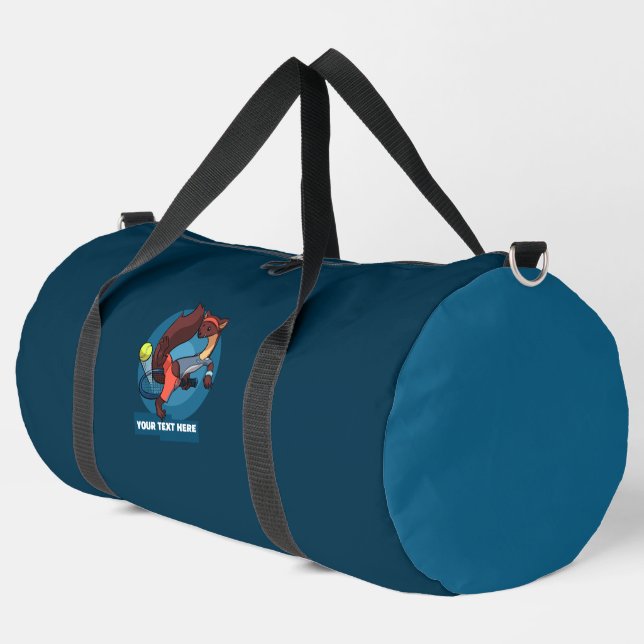 Cute Pine Marten Add Your Text Trick Shot Cartoon Duffle Bag (Left Corner)