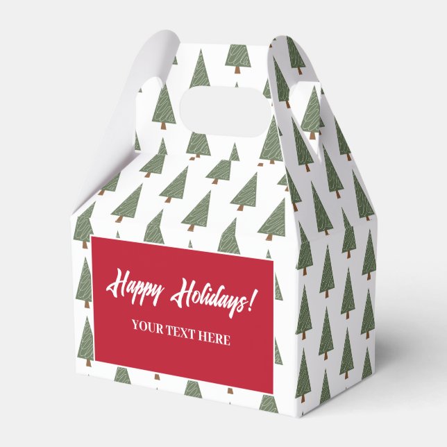 Cute pine tree pattern Christmas party Favour Box (Front Side)