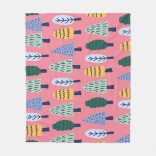 Cute pine trees: kids' pattern. fleece blanket