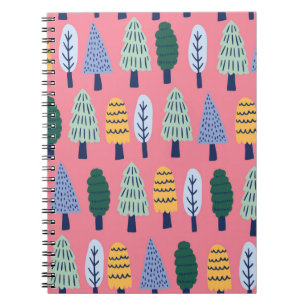 Cute pine trees: kids' pattern. notebook
