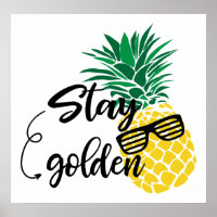 Cute pineapple beach house decor poster