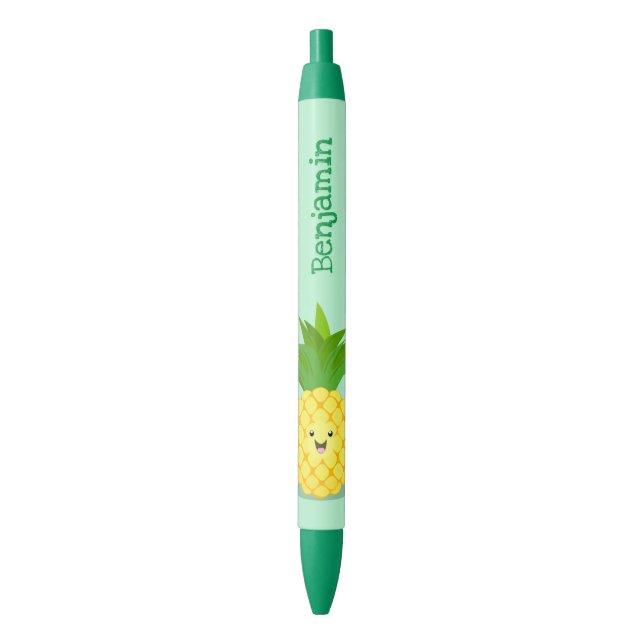 Cute pineapple cartoon illustration black ink pen (Front Vertical)