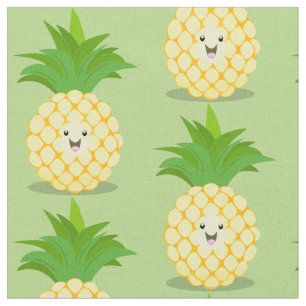 Cute pineapple cartoon illustration fabric