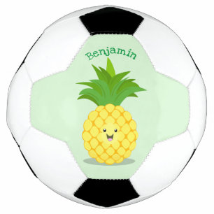 Cute pineapple cartoon illustration football